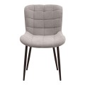 Chiara Megapap fabric dining chair in beige color with black metal leg 48x58x81cm.