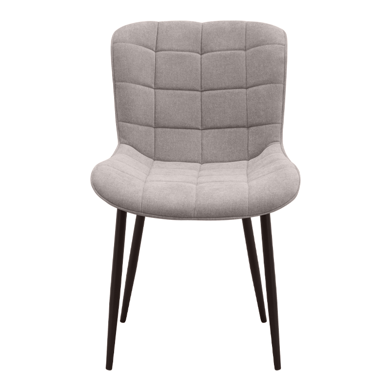 Chiara Megapap fabric dining chair in beige color with black metal leg 48x58x81cm.