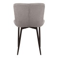 Chiara Megapap fabric dining chair in beige color with black metal leg 48x58x81cm.