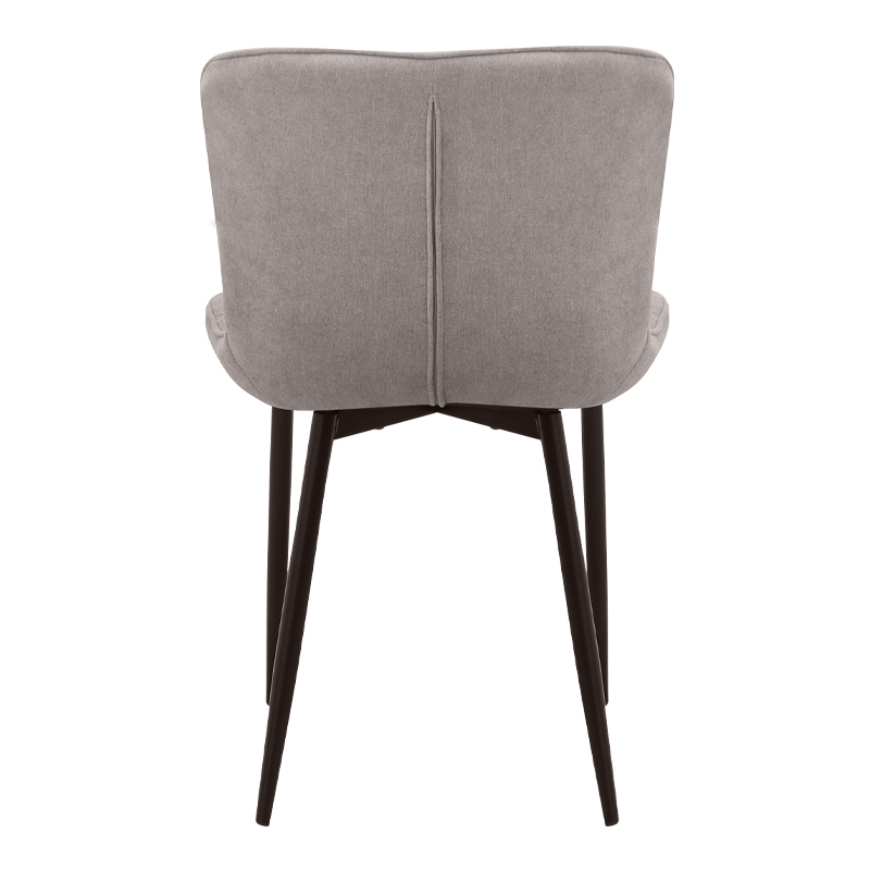 Chiara Megapap fabric dining chair in beige color with black metal leg 48x58x81cm.