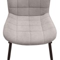 Chiara Megapap fabric dining chair in beige color with black metal leg 48x58x81cm.
