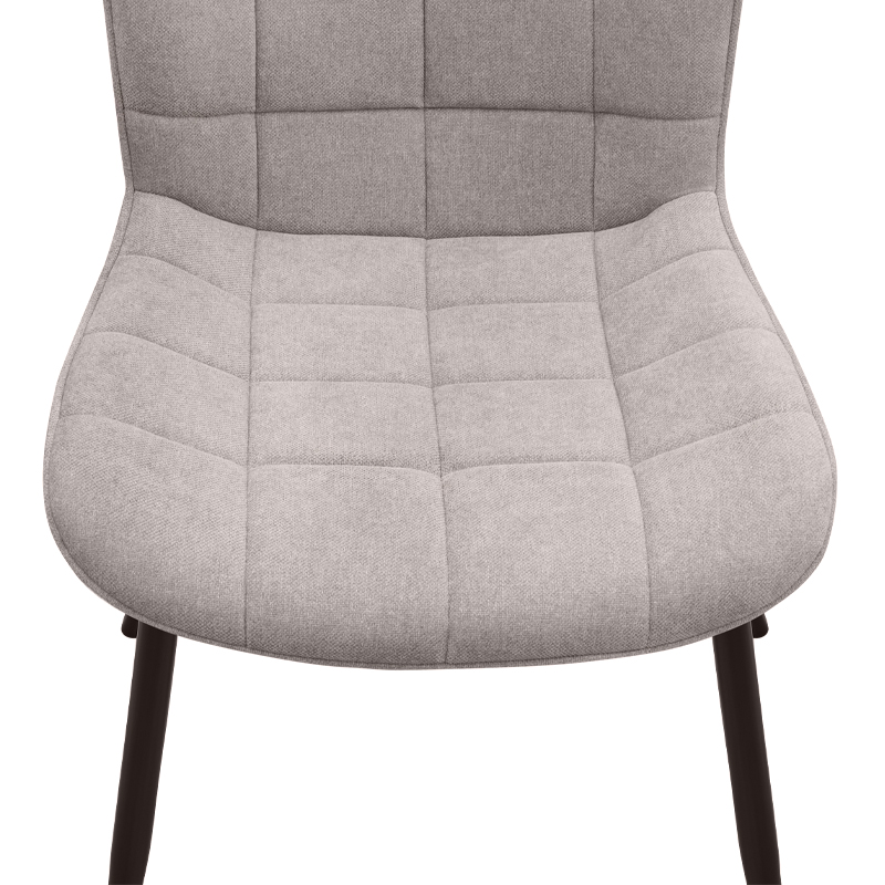 Chiara Megapap fabric dining chair in beige color with black metal leg 48x58x81cm.