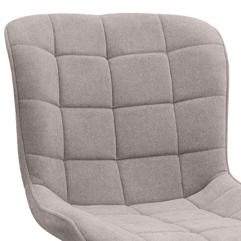 Chiara Megapap fabric dining chair in beige color with black metal leg 48x58x81cm.
