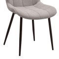 Chiara Megapap fabric dining chair in beige color with black metal leg 48x58x81cm.