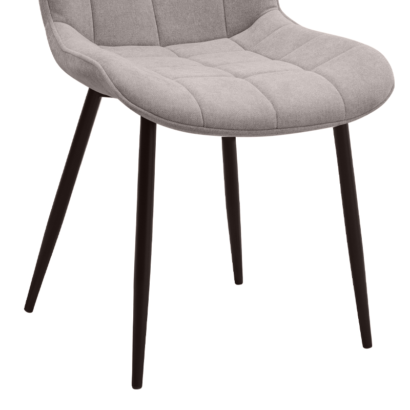 Chiara Megapap fabric dining chair in beige color with black metal leg 48x58x81cm.