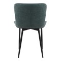 Chiara Megapap fabric dining chair in green color with black metal leg 48x58x81cm.
