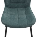 Chiara Megapap fabric dining chair in green color with black metal leg 48x58x81cm.