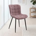 Chiara Megapap fabric dining chair in rotten apple color with black metal leg 48x58x81cm.