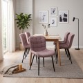 Chiara Megapap fabric dining chair in rotten apple color with black metal leg 48x58x81cm.