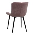 Chiara Megapap fabric dining chair in rotten apple color with black metal leg 48x58x81cm.