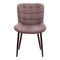 Chiara Megapap fabric dining chair in rotten apple color with black metal leg 48x58x81cm.