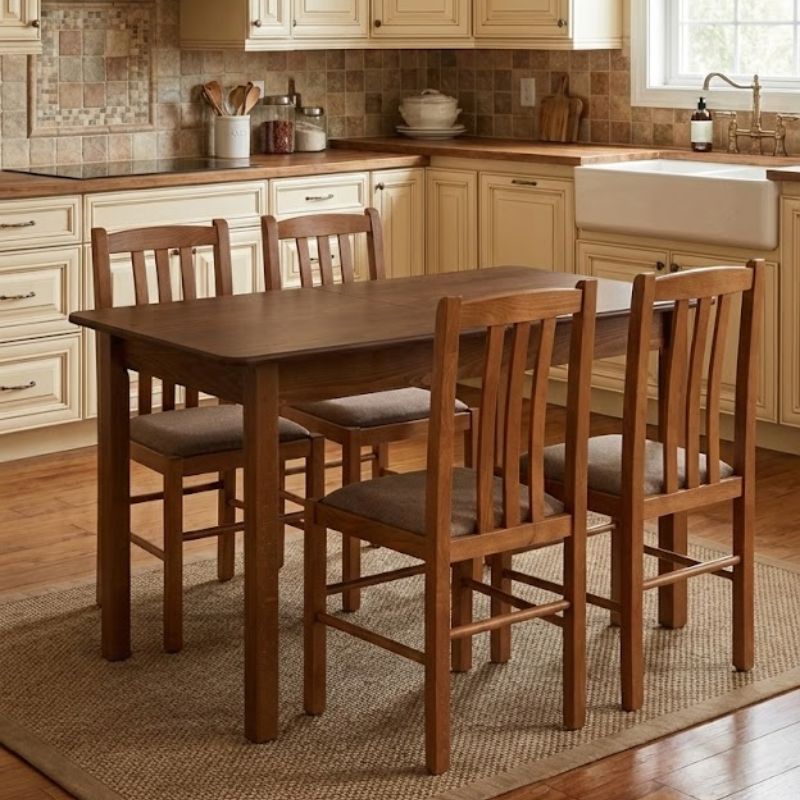 Derry Megapap dining chair made of solid beech wood walnut color 42x42x90cm.