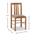 Derry Megapap dining chair made of solid beech wood walnut color 42x42x90cm.