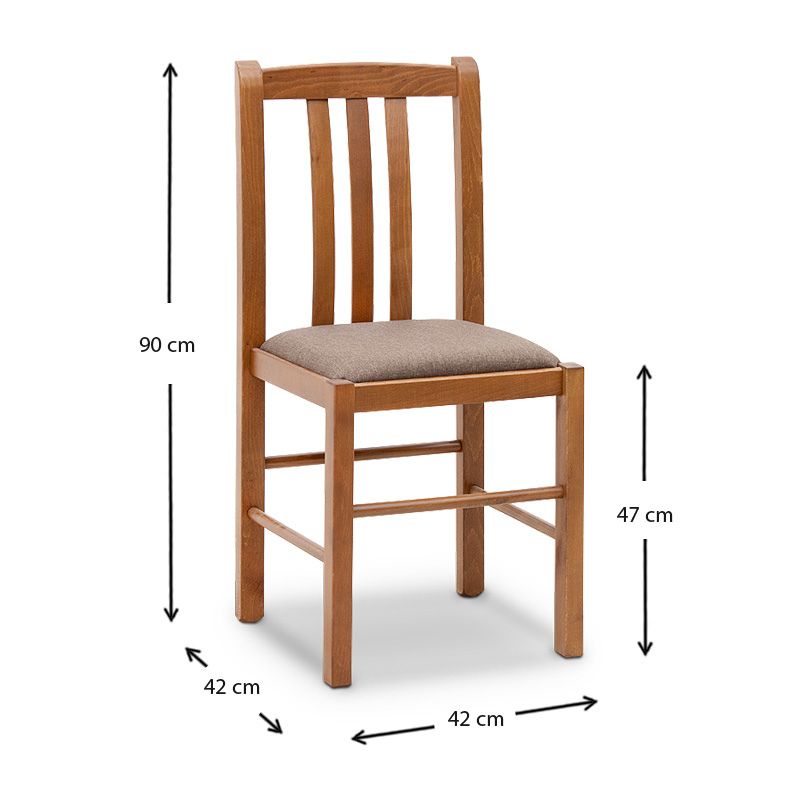 Derry Megapap dining chair made of solid beech wood walnut color 42x42x90cm.