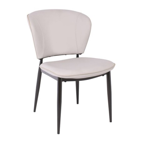 DIMA Chair Metal Black Paint/Pu Grey-Beige