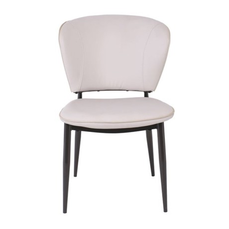 DIMA Chair Metal Black Paint/Pu Grey-Beige