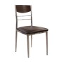 Dino chair with metallic frame and Pvc coating in brown color 42x51x90cm.