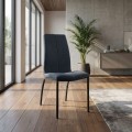 Fina Megapap fabric dining chair in anthracite color with black metal leg 43x58x95cm.