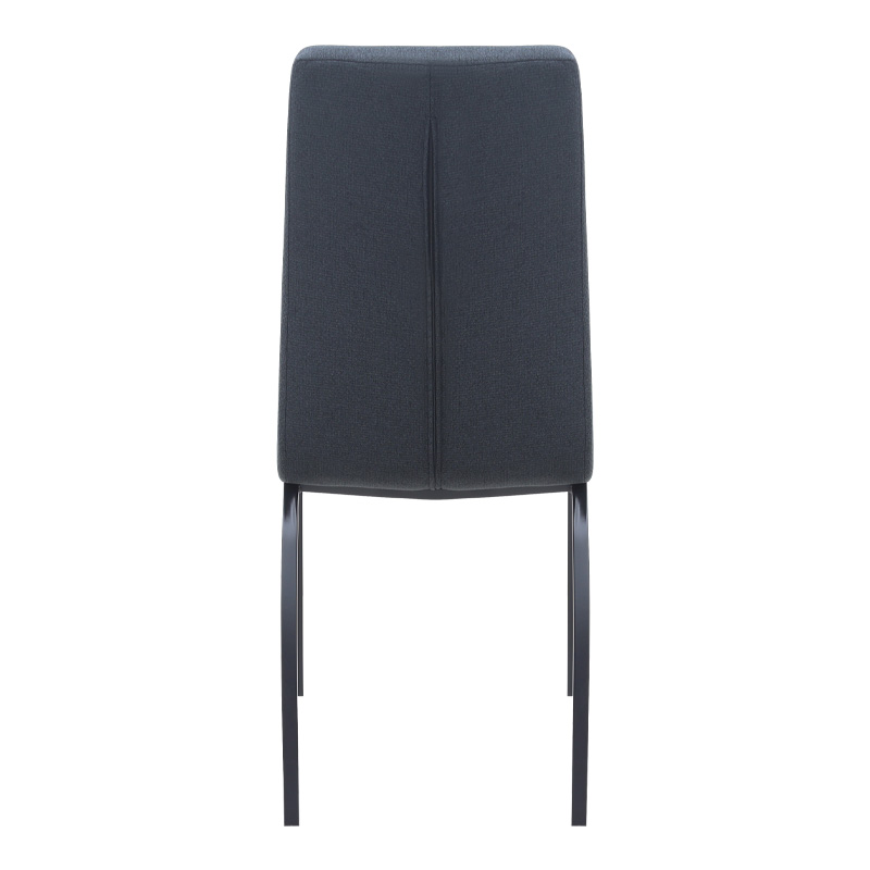 Fina Megapap fabric dining chair in anthracite color with black metal leg 43x58x95cm.