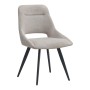 Firenze Megapap fabric dining chair in beige color with black metal legs 51x60x81cm.