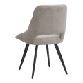 Firenze Megapap fabric dining chair in beige color with black metal legs 51x60x81cm.
