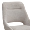 Firenze Megapap fabric dining chair in beige color with black metal legs 51x60x81cm.