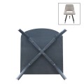 Firenze Megapap fabric dining chair in beige color with black metal legs 51x60x81cm.