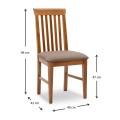Francis Megapap dining chair in solid beech wood walnut color 48x42x96cm.