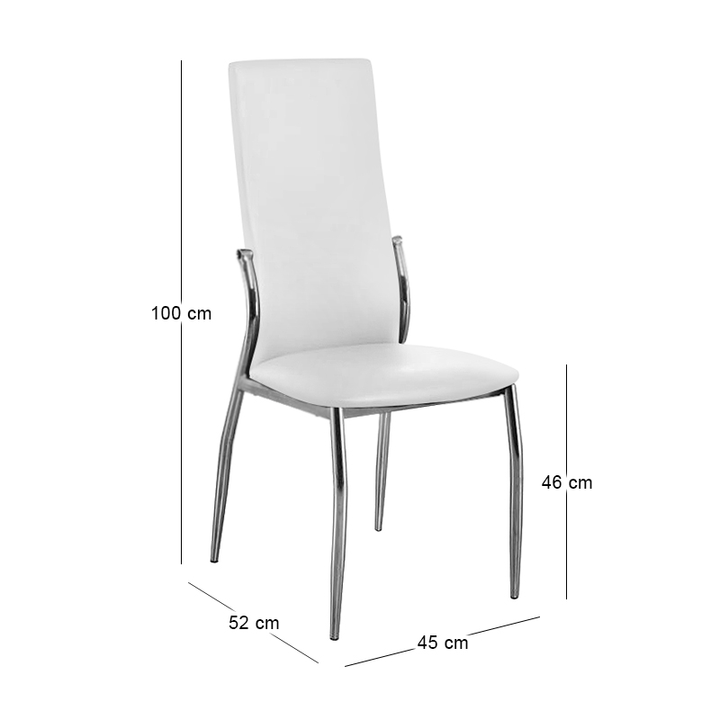 FRESH Chair K/D Chromed Frame/Dark Cream Pvc
