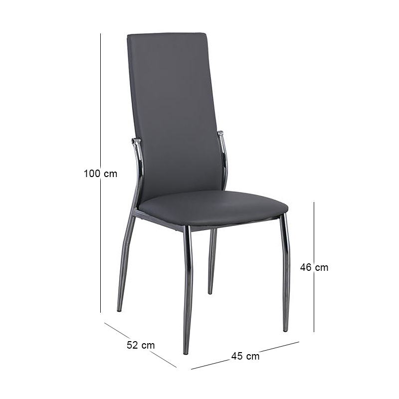 FRESH Chair K/D Chromed Frame/Grey Pvc