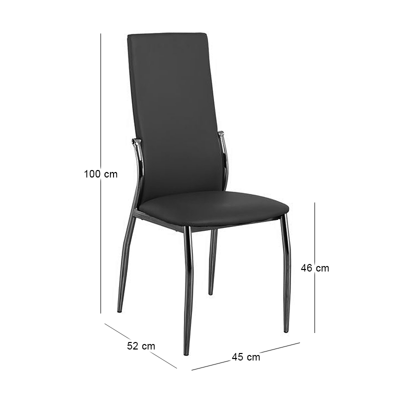 FRESH Chair K/D Chromed Frame/Black Pvc