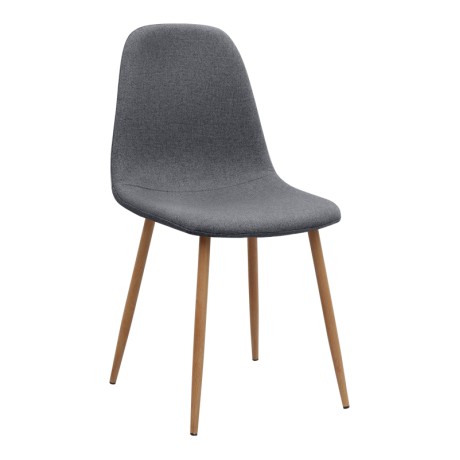 Iris Megapap fabric dining chair in grey color with oak metal leg 43x50x85cm.