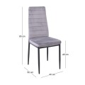 JETTA Chair Grey Velure Fabric (Black paint)