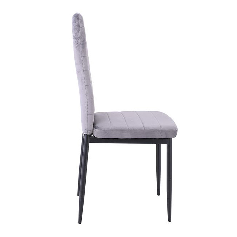 JETTA Chair Full K/D Velure Grey Fabric (Black paint)