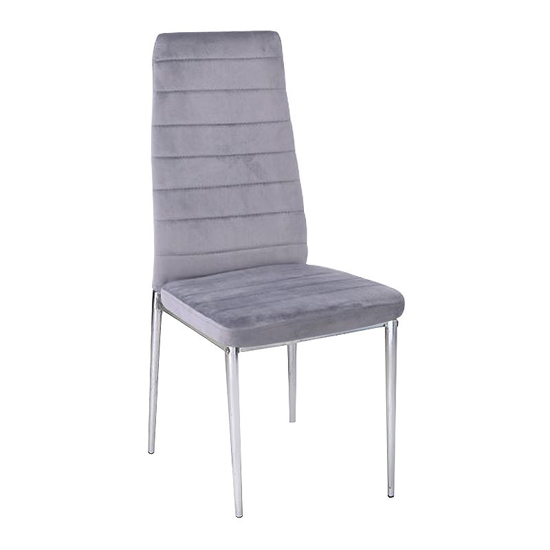 JETTA Chair Full K/D Velure Grey Fabric (Chromed)