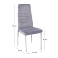 JETTA Chair Full K/D Velure Grey Fabric (Chromed)