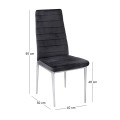 JETTA Chair Full K/D Velure Black Fabric (Chromed)