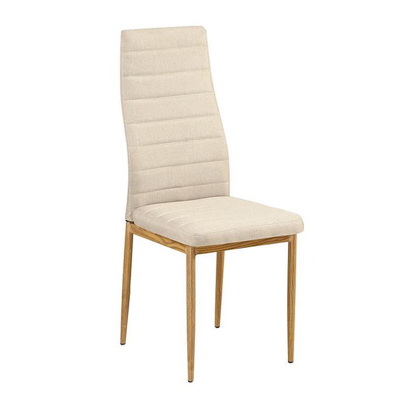 JETTA Chair Beige Fabric (Natural Wood Grain Metal)