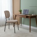 Kevin Megapap fabic dining chair in mocha color with black metal legs 48x51x87cm.