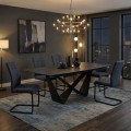 Laura Megapap fabric dining chair  in anthracite color with black metal base 42x58x98cm.