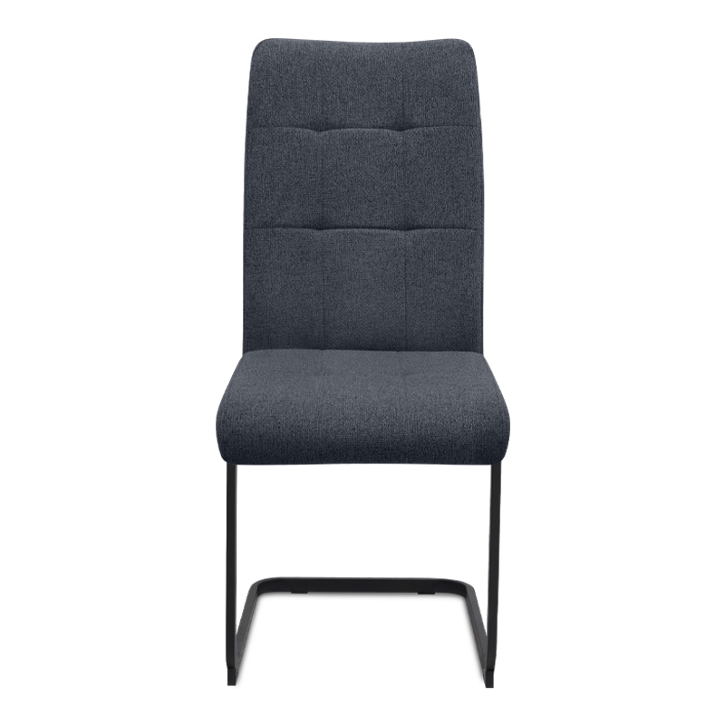 Laura Megapap fabric dining chair  in anthracite color with black metal base 42x58x98cm.