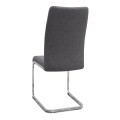 Laura Megapap fabric dining chair  in grey color with chrome metal base 42x58x98cm.