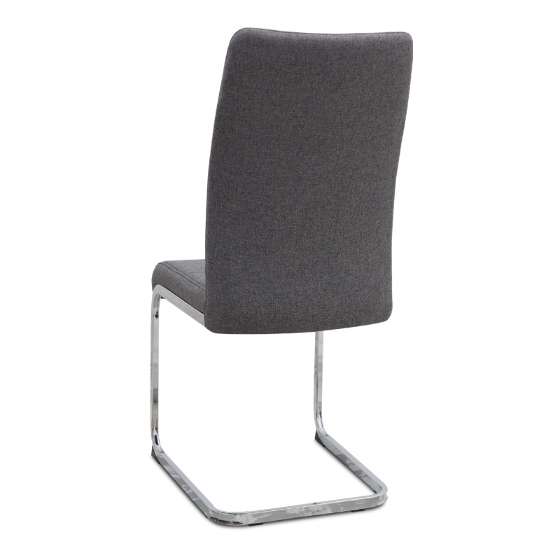 Laura Megapap fabric dining chair  in grey color with chrome metal base 42x58x98cm.