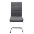Laura Megapap fabric dining chair  in grey color with chrome metal base 42x58x98cm.