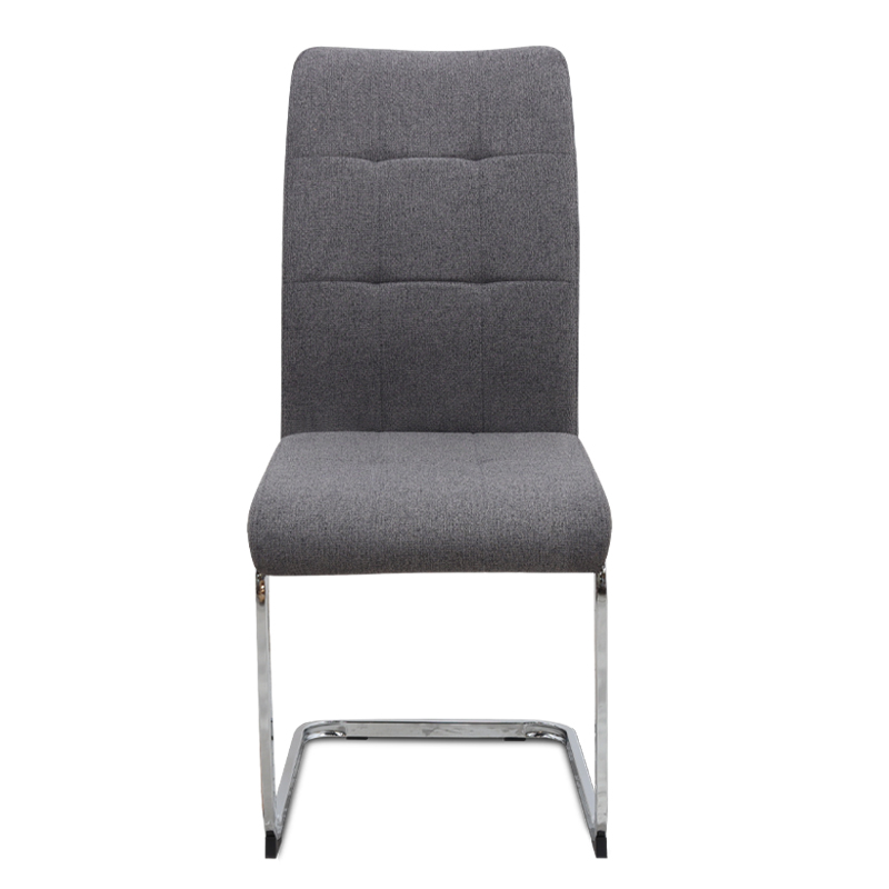 Laura Megapap fabric dining chair  in grey color with chrome metal base 42x58x98cm.