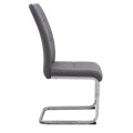 Laura Megapap fabric dining chair  in grey color with chrome metal base 42x58x98cm.