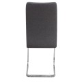 Laura Megapap fabric dining chair  in grey color with chrome metal base 42x58x98cm.