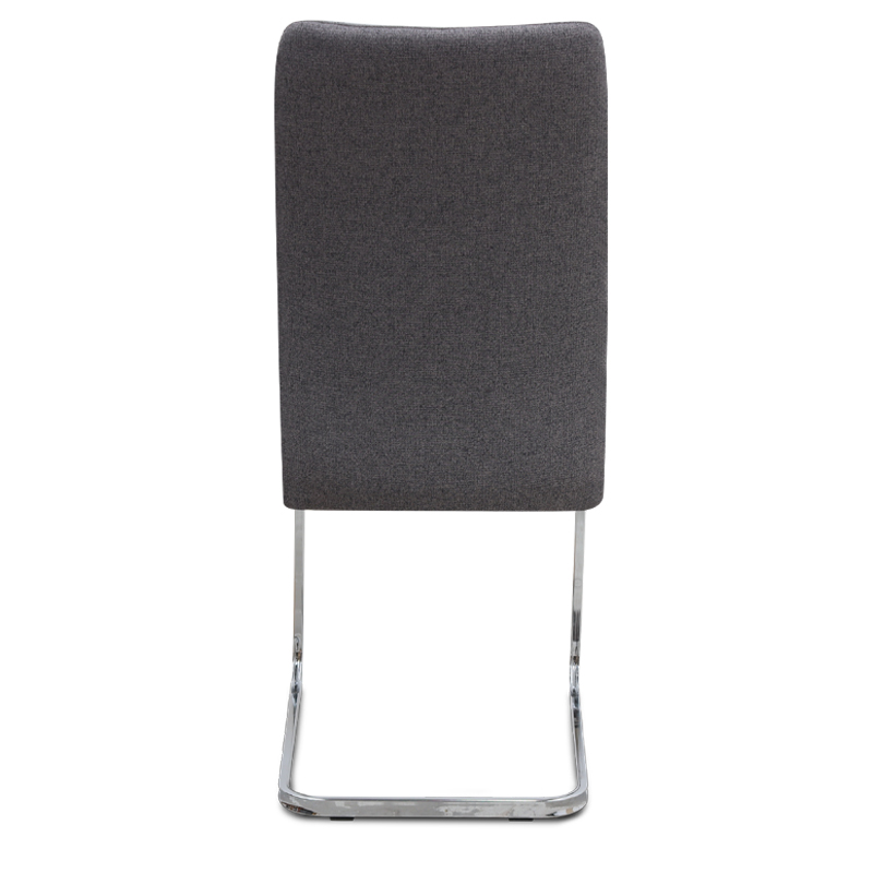 Laura Megapap fabric dining chair  in grey color with chrome metal base 42x58x98cm.
