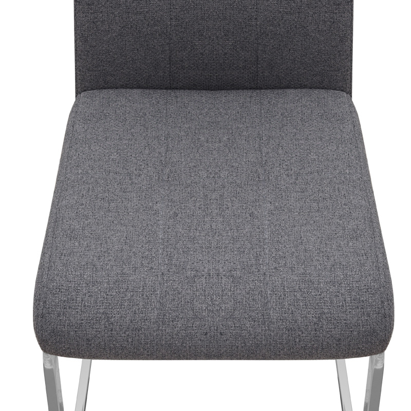 Laura Megapap fabric dining chair  in grey color with chrome metal base 42x58x98cm.