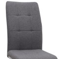 Laura Megapap fabric dining chair  in grey color with chrome metal base 42x58x98cm.
